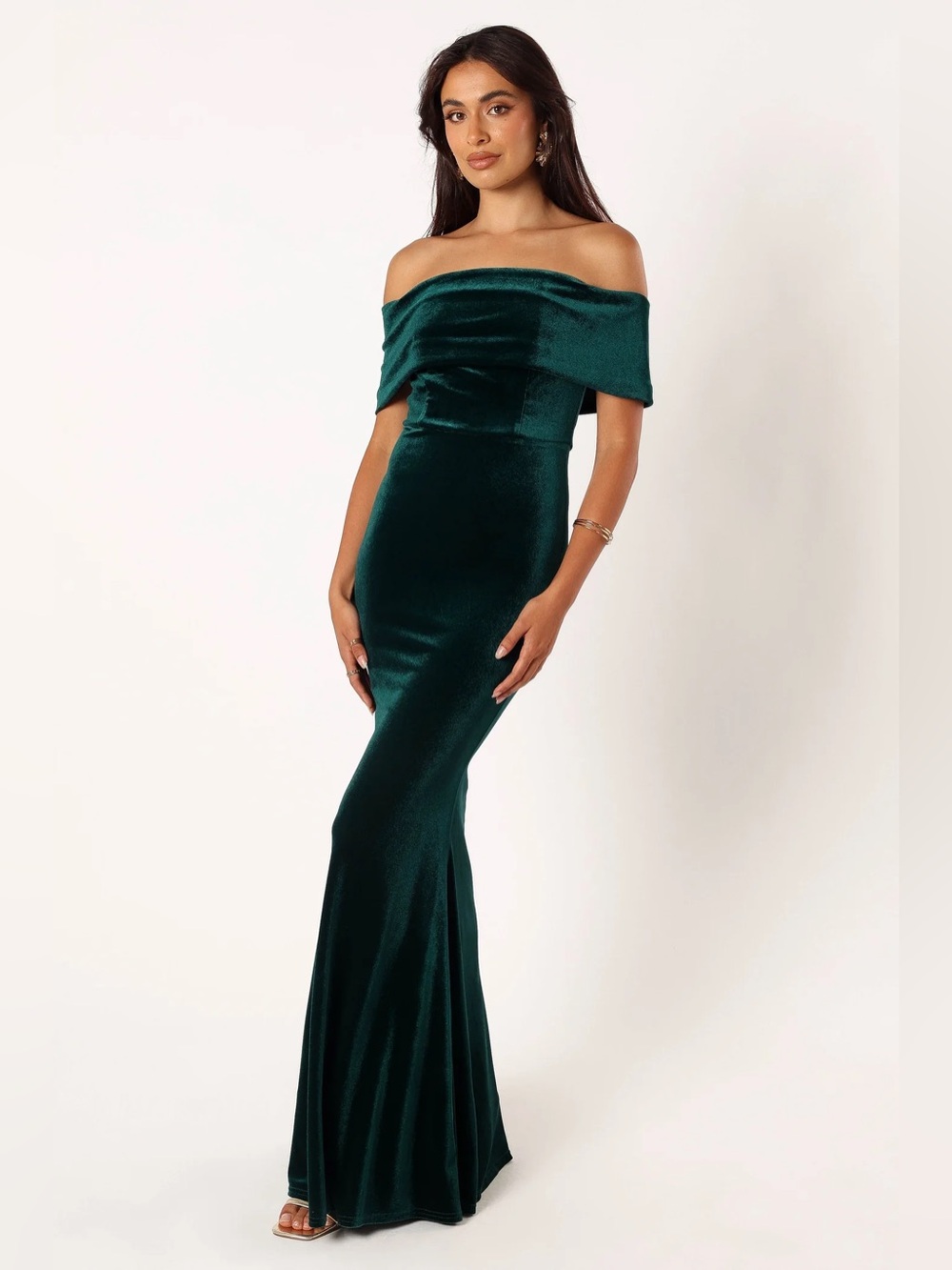 Adair Off Shoulder Velvet Mermaid dress
